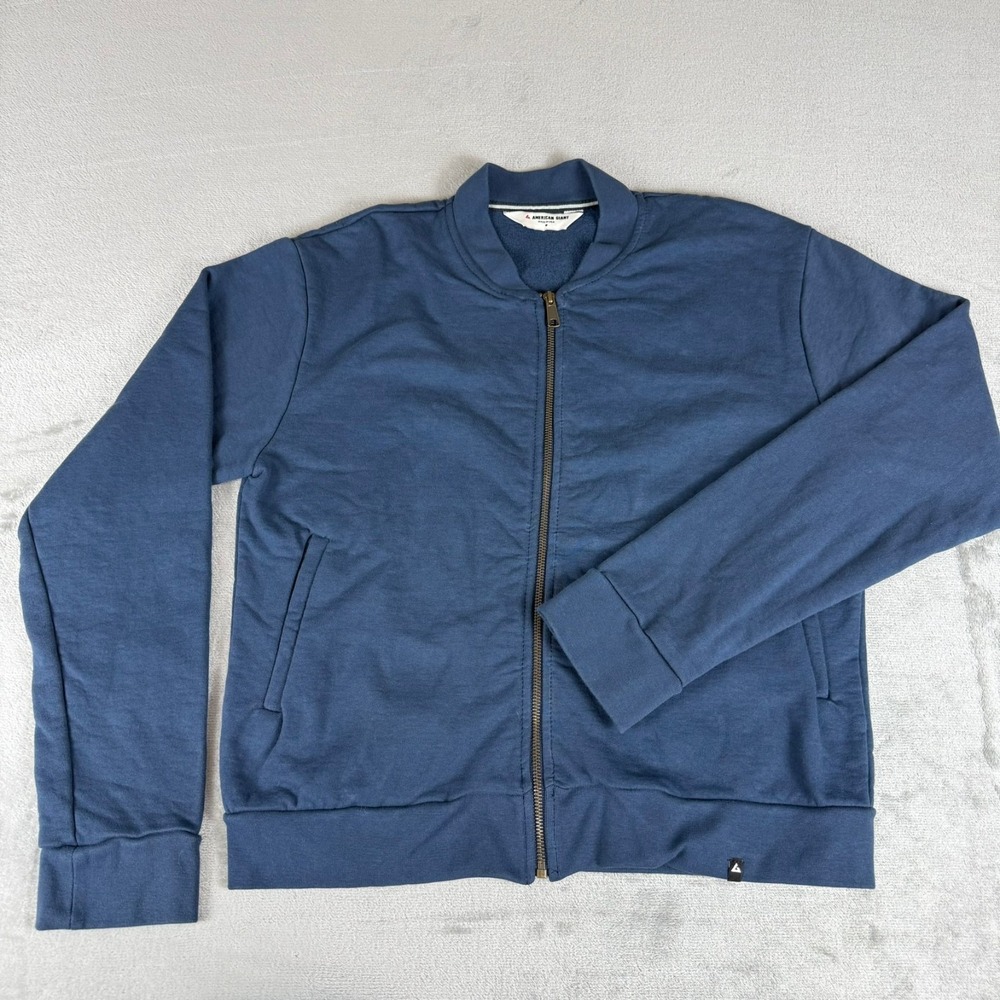 American Giant Fleece Bomber Jacket Womens Medium Spellbound Blue $168 USA NWOT